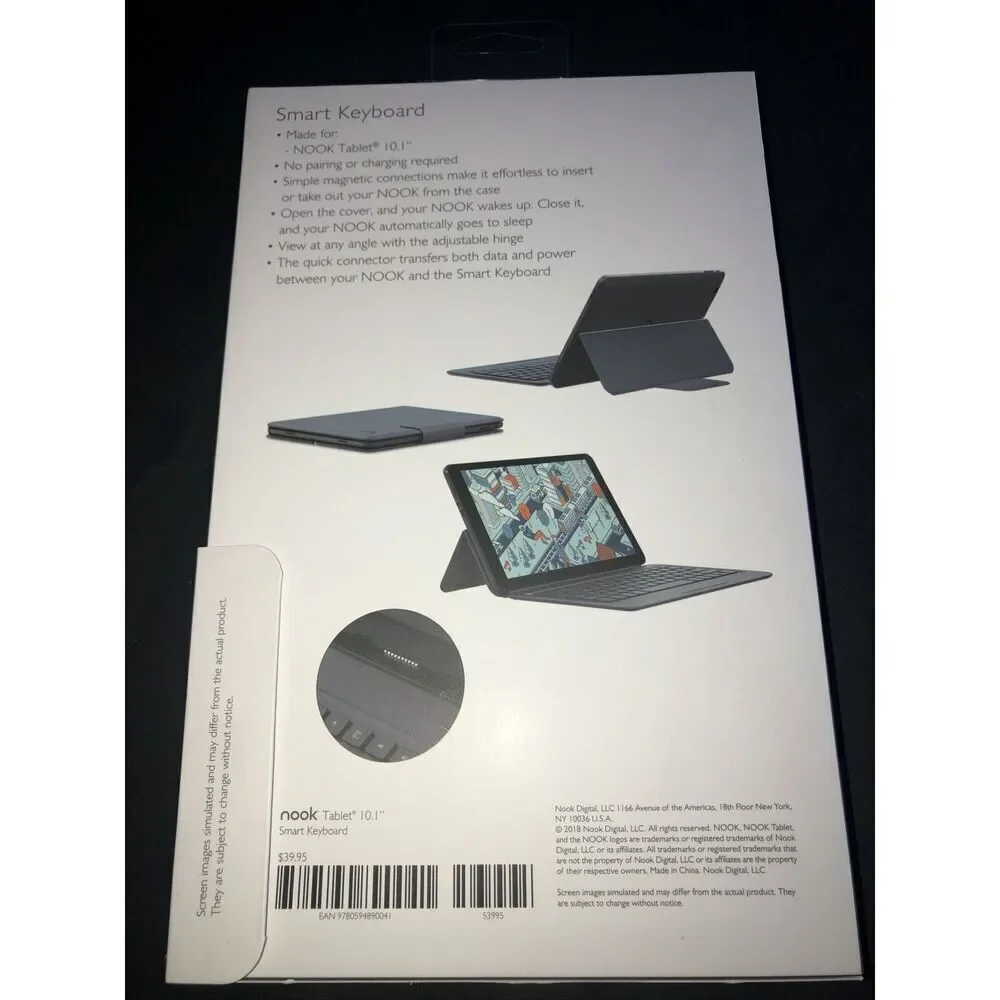 New in Packaging Barnes & Noble NOOK Smart Keyboard Nook Tablet 10.1